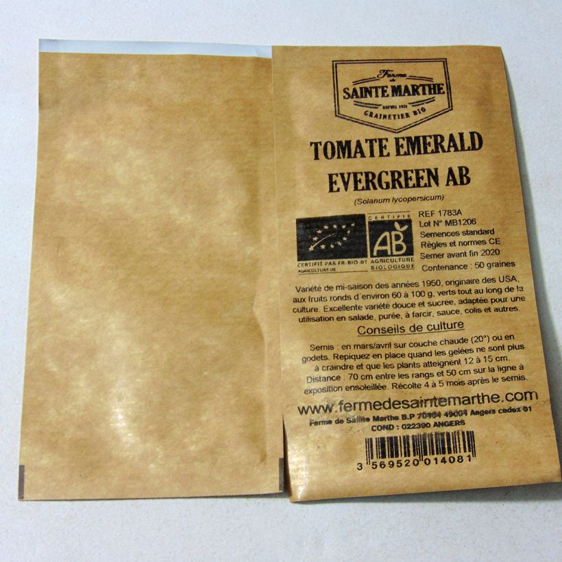 Example of Tomate Emerald Evergreen Bio die Tüte mit 50 Samen ungefähr as you get