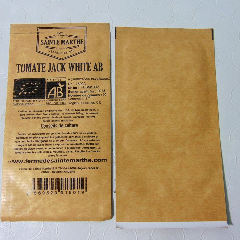 Example of Tomate Jack White Bio die Tüte mit 50 Samen ungefähr as you get