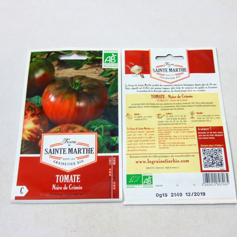 Example of Tomate Noire de Crimée Bio - Ferme de Sainte Marthe die Tüte mit 50 Samen ungefähr as you get