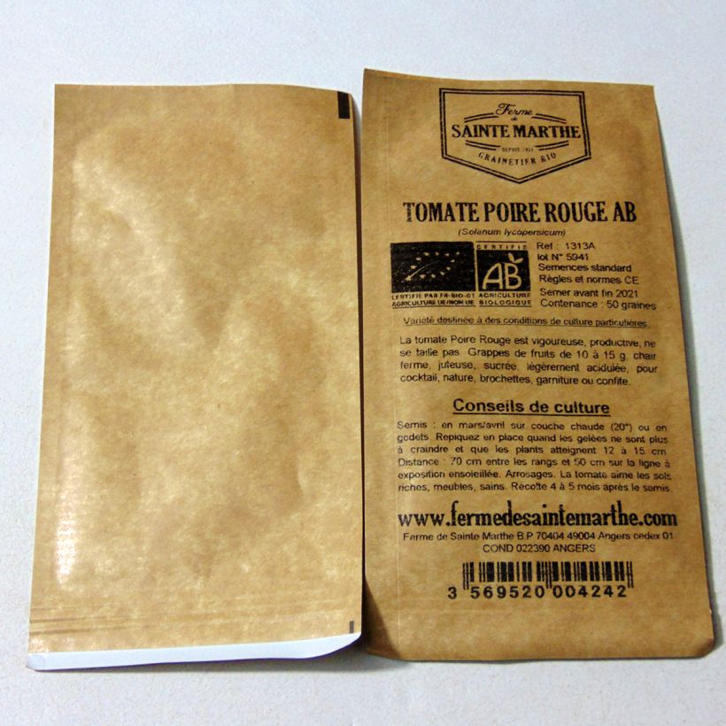 Example of Tomate Poire rouge Bio die Tüte mit 50 Samen ungefähr as you get