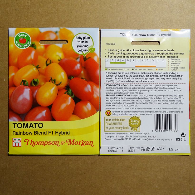 Beispiel eines Exemplars von Tomate Rainbow Blend die Tüte mit 8 Samen ungefähr wie geliefert