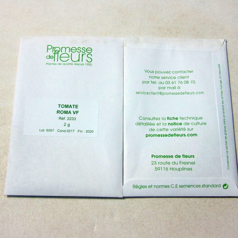 Example of Tomate Roma VF die Tüte mit 650 Samen ungefähr (2g) as you get
