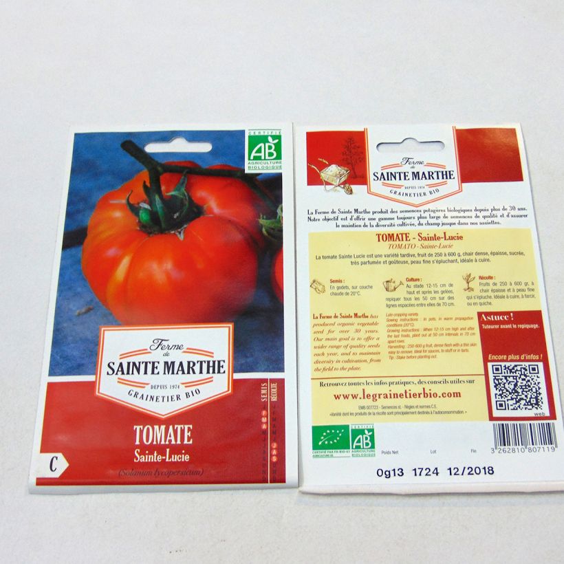 Example of Tomate Sainte Lucie Bio die Tüte mit 50 Samen ungefähr as you get