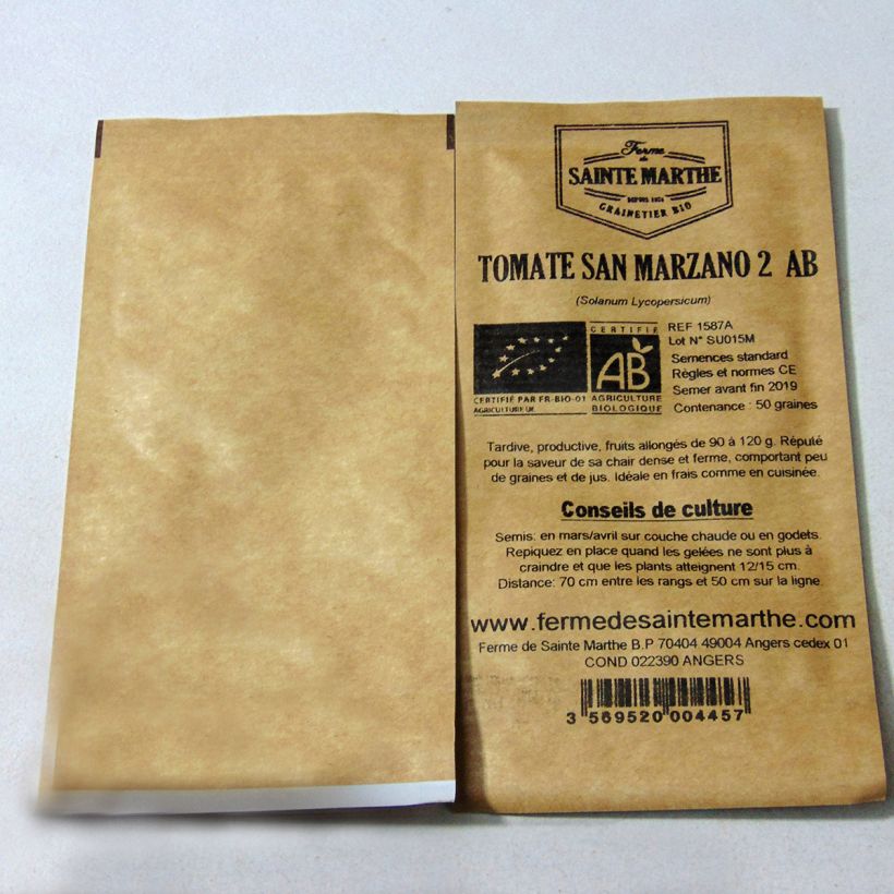 Example of Tomate San Marzano 2 BIO (Samen) - Ferme de Ste Marthe die Tüte mit 50 Samen ungefähr as you get