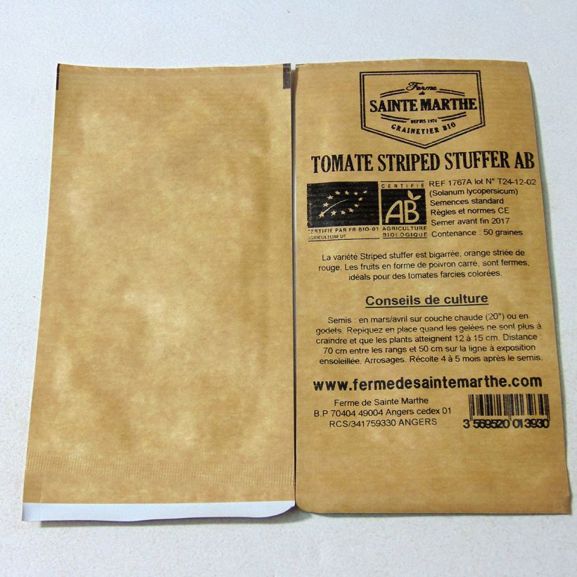 Example of Tomate Striped Stuffer Bio die Tüte mit 50 Samen ungefähr as you get