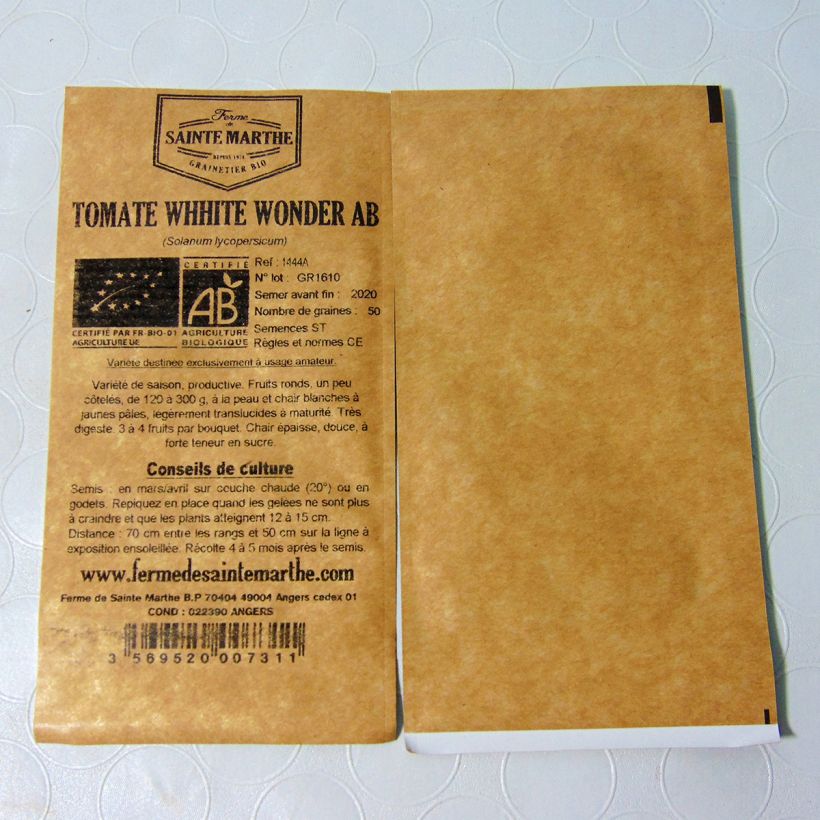 Example of Tomate White Wonder Bio die Tüte mit 50 Samen ungefähr as you get