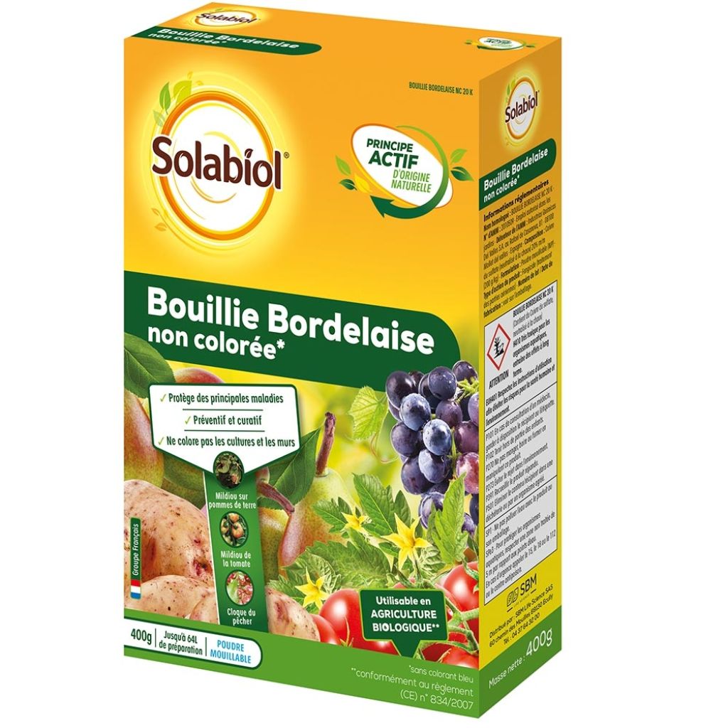 Bouillie bordelaise non colorée SOLABIOL"

"Bordeauxbrühe, nicht gefärbt, SOLABIOL
