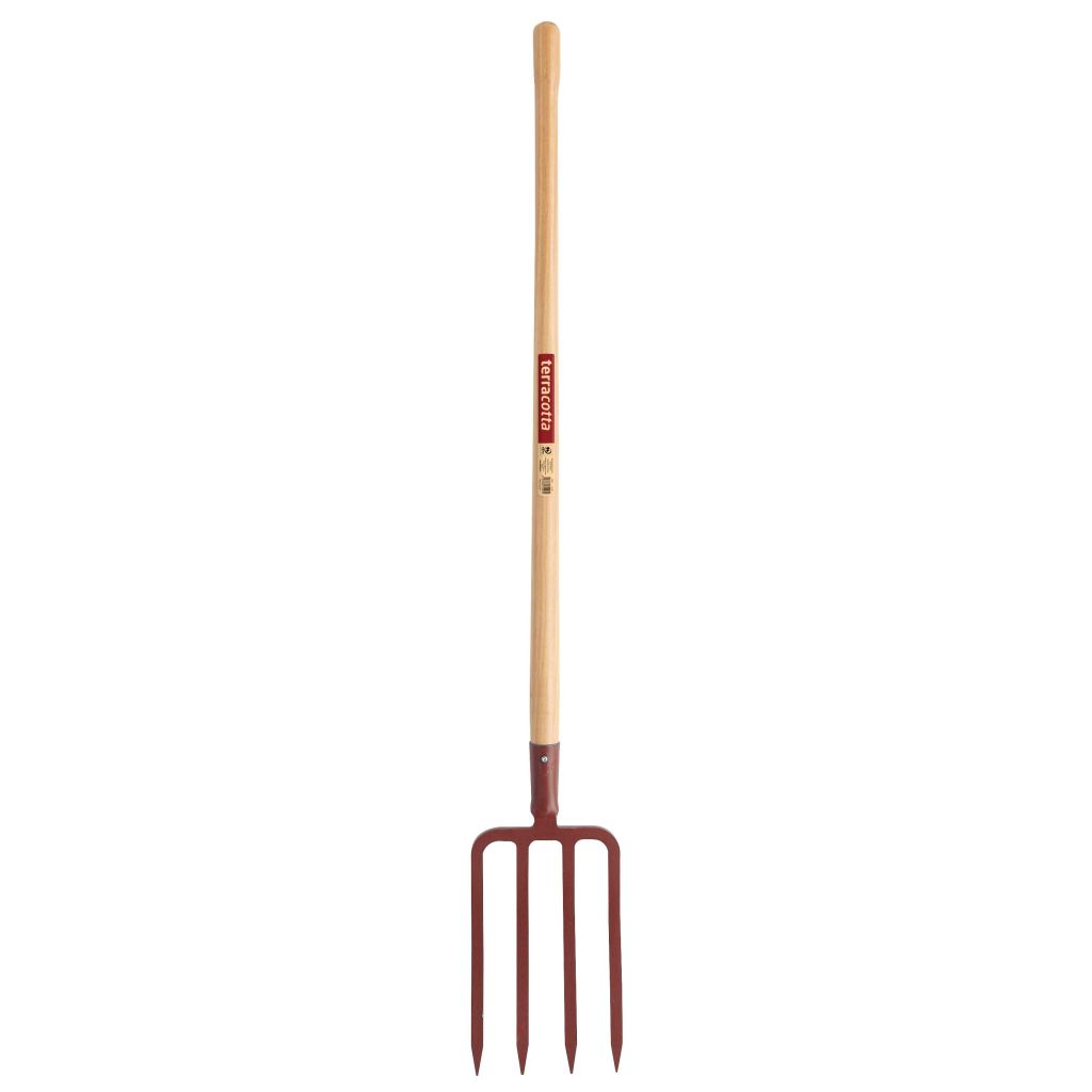 Terracotta Spaten-Gabel mit Holzgriff Apfel Leborgne