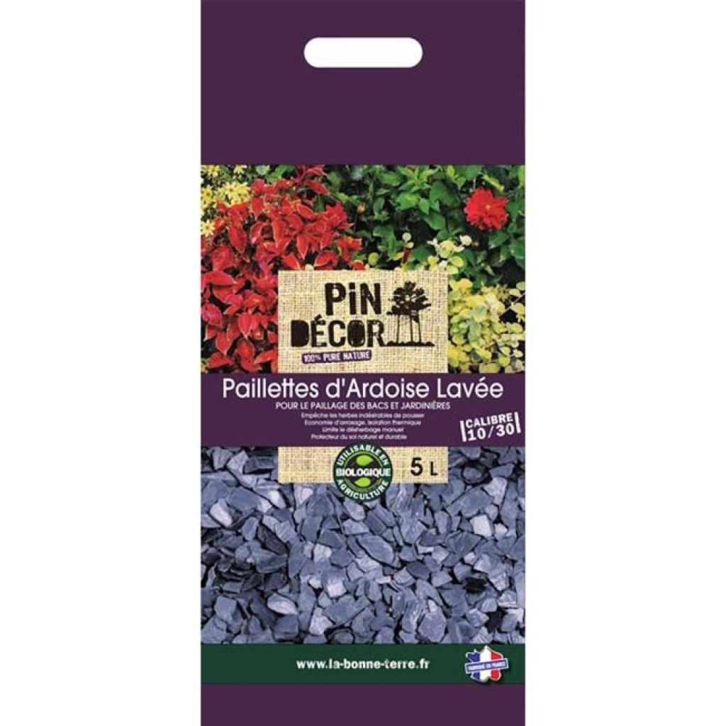 Schiefermulch in einem 5L-Beutel mit Griff