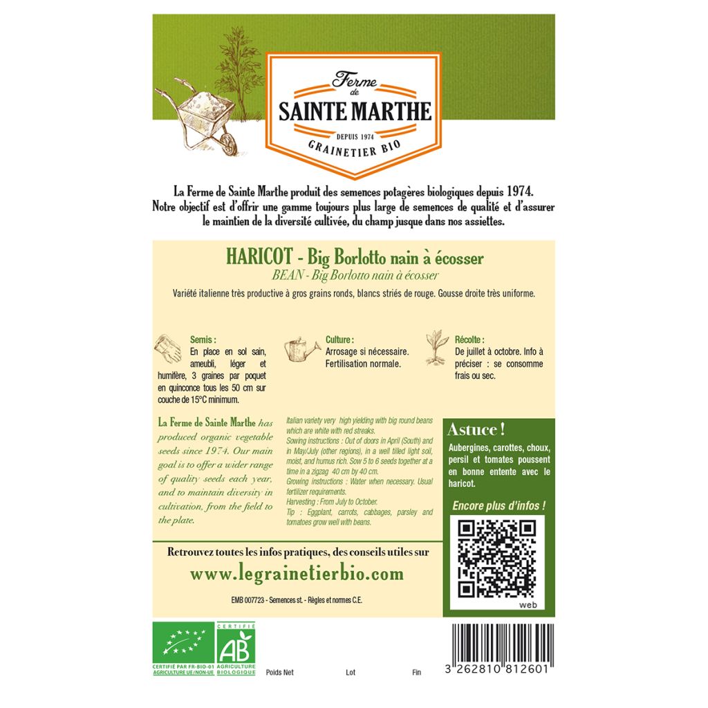 Zwergbohne Big Borlotto Bio