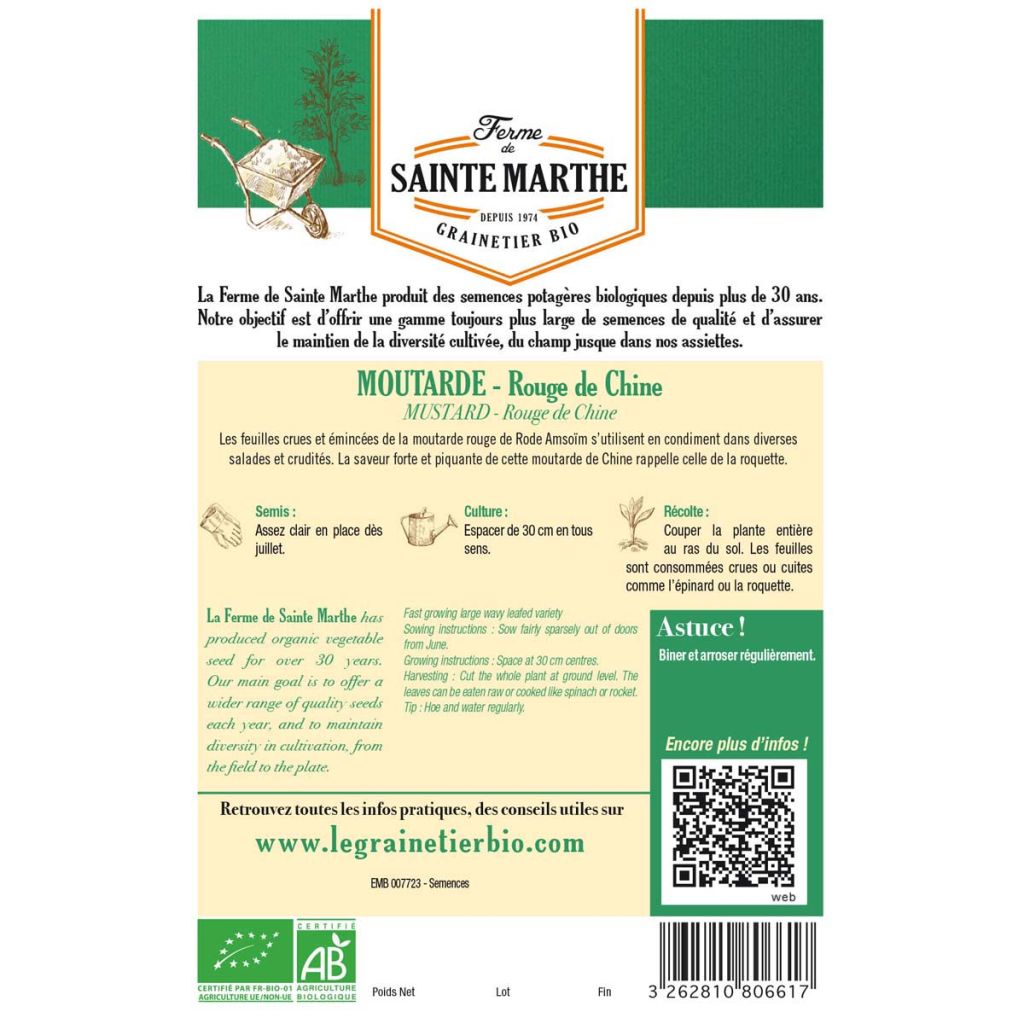 Sarepta-Senf Bio - Ferme de Sainte Marthe