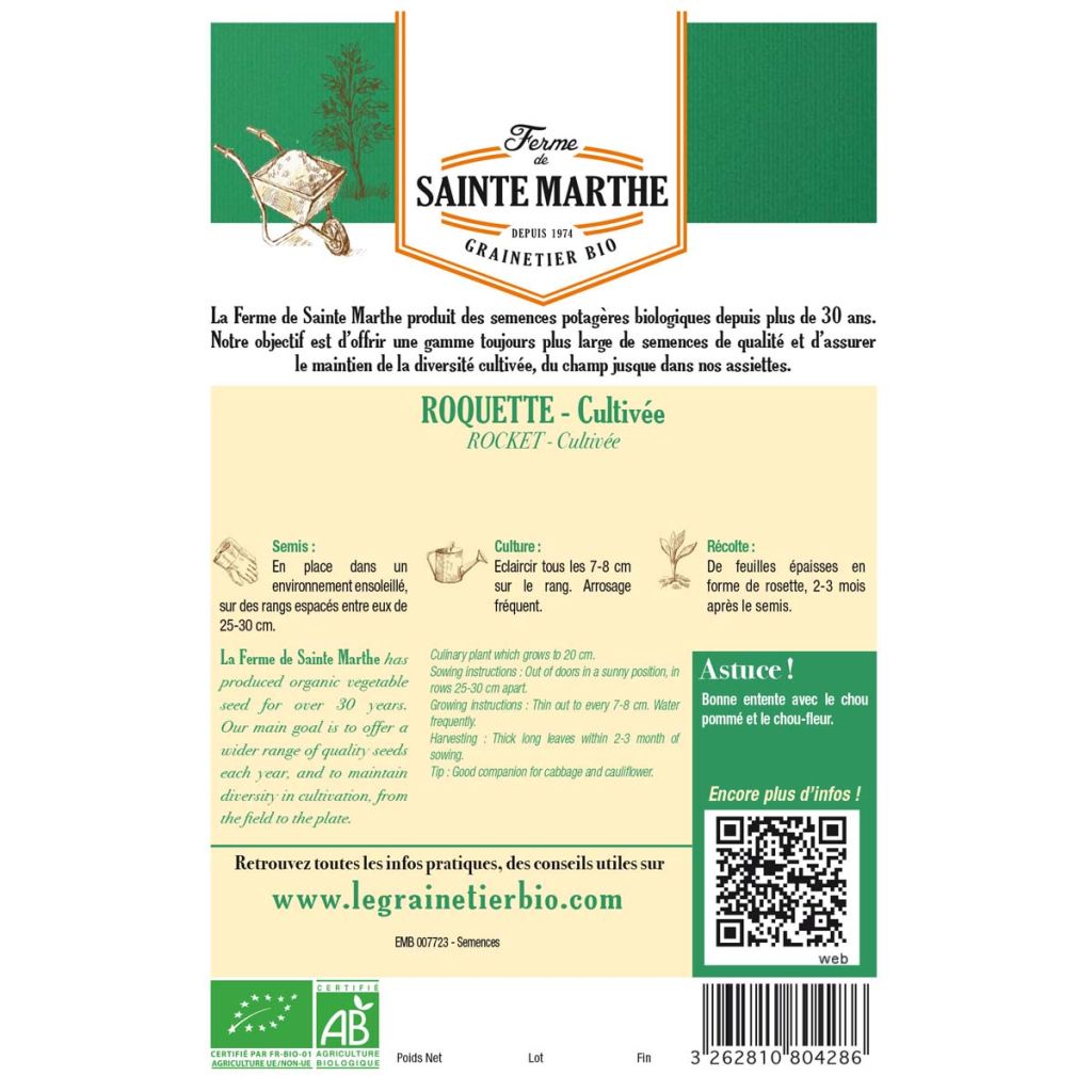 Roquette Cultivée AB - Ferme de Ste Marthe