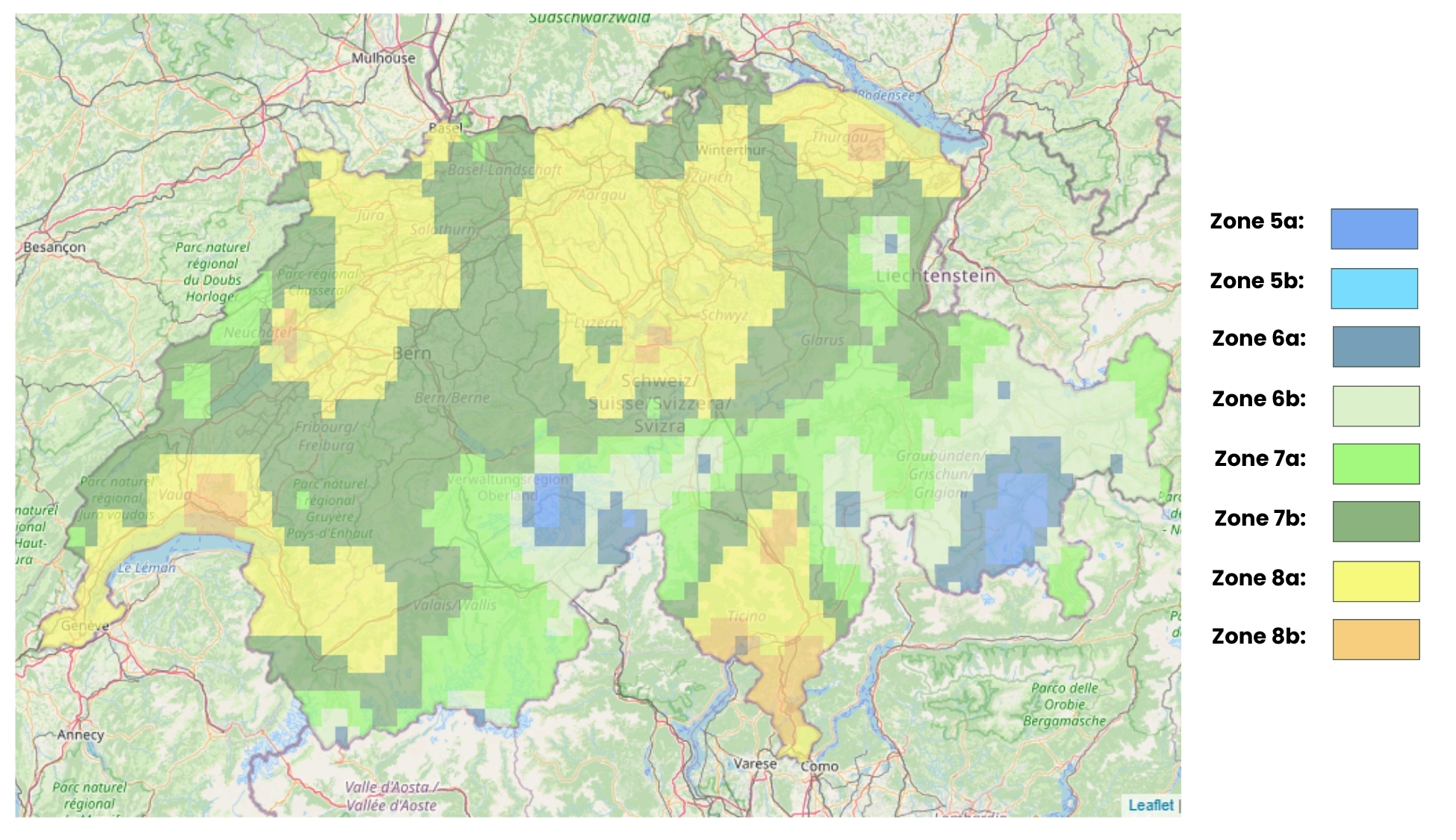 Karte der Winterhärte